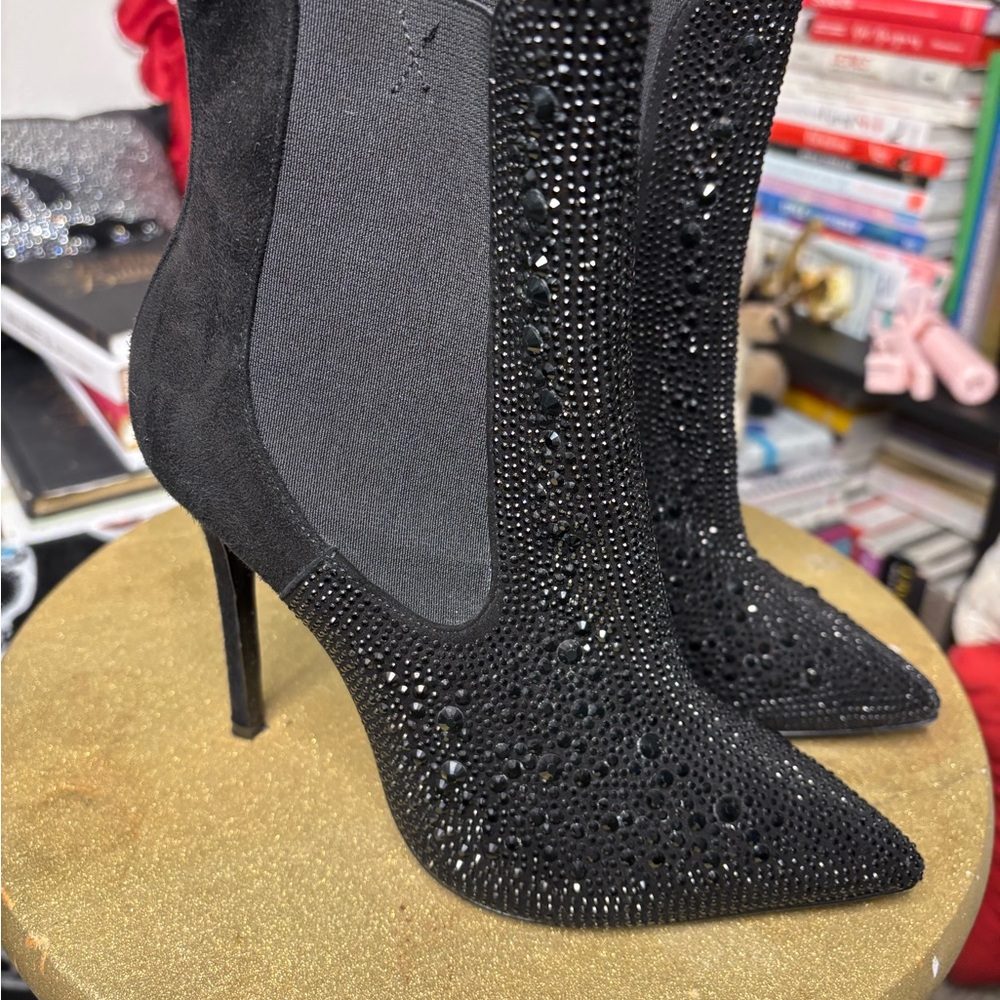 Pinko Black Embellished Heeled Boots